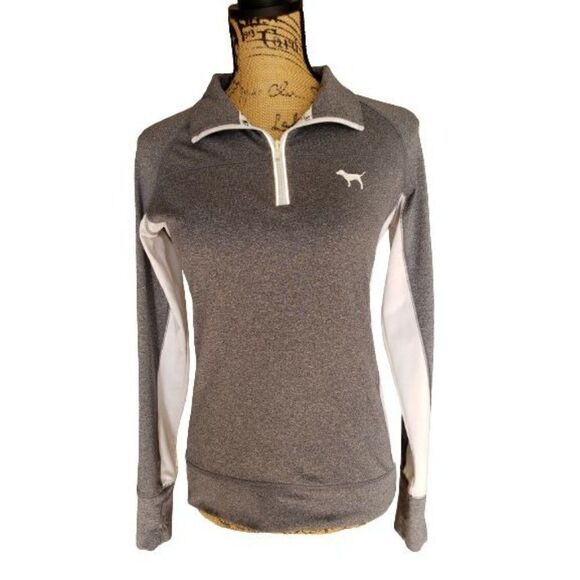 Victoria's Secret PINK Pullover S Long Sleeve 1/4 Zip Campus Small NWOT - Picture 1 of 7